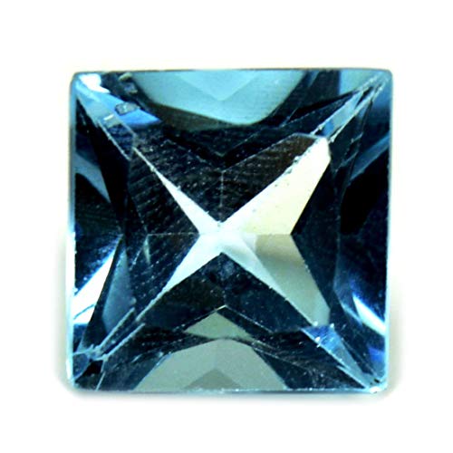 SURYAGEMS Piedras preciosas sueltas de forma cuadrada real 4 5 6 7 8 9 10 11 12 13 14 15 mm para fabricación de joyas de astrología. 4x4 mm azul