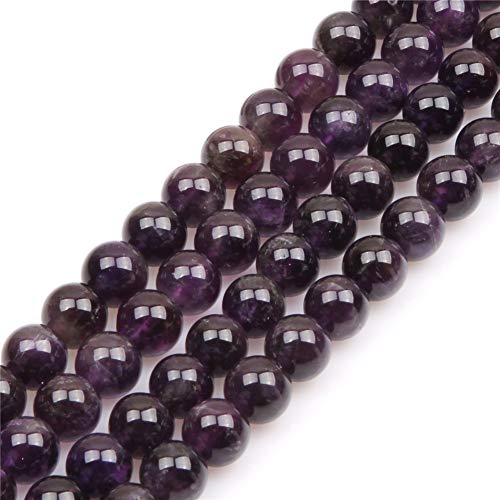 Sweet & happy girl's de perlas de cadena de piedras preciosas de tienda de Ronda de amatista 38.1 cm de la joyería de la producción de la perla, 10mm Dark Purple