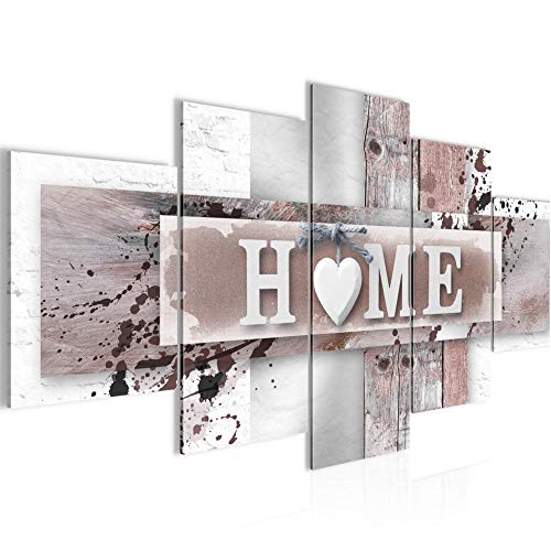 Tabla hogar de la decoración de la pared del corazón - 200 x 100 cm Vista de impresión en lienzo Salón Apartamento - listo para colgar - 504551b