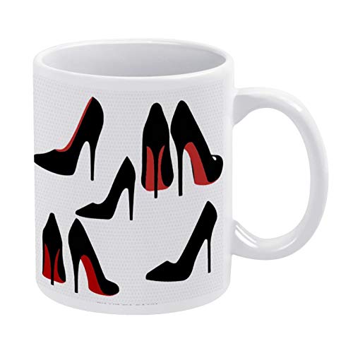Taza de tacón alto con diseño de belleza, glamour, para mujer, con diseño de zapatos divertidos, para hombre y mujer