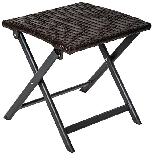 TecTake 402216 Taburete Plegable Poliratán, Silla Compacta & Plegable, Ideal Jardín Terraza Patio, 41x42x43 cm, Marrón TecTake 402216 Taburete Plegable Poliratán, Silla Compacta & Plegable, Ideal Jardín Terraza Patio, 41x42x43 cm, Marrón