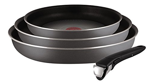 Tefal Ingenio Essential - Juego de 3 Piezas Aluminio con Mango Extraíble, Sartenes de 20, 24 y 26 cm Aptas para Horno + 1 Mango Intercambiable, Antiadherente PowerGlide Tefal Ingenio Essential - Juego de 3 Piezas Aluminio con Mango Extraíble, Sartenes de 20, 24 y 26 cm Aptas para Horno + 1 Mango Intercambiable, Antiadherente PowerGlide