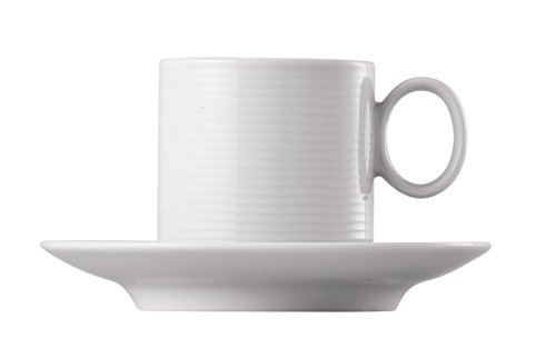Thomas Loft Set de 6 Tazas Espresso y 6 Platos, apilables, 0,11 l, Color Blanco, Porcelana, 12 cm, 6 Unidades