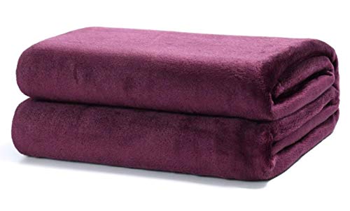 TIENDA EURASIA® Mantas para Sofá de Terciopelo - Material 100% Microfibra - Tacto Suave Sedalina (Violeta, 130 X 160 CM)