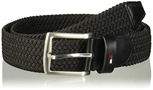 Tommy Hilfiger Denton Elastic 3.5 Cinturón, Negro (Black Bds), 100 (Talla del fabricante: 95) para Hombre