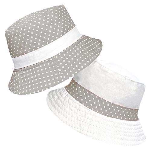 TOSKATOK® UPF 50+ Sombrero de algodón para Mujer con diseño de Lunares Reversibles.