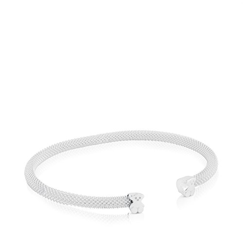 TOUS Brazalete esclava MESH de Mujer Plata de Primera Ley, Diámetro 16 cm, Ositos 0,3 cm TOUS Brazalete esclava MESH de Mujer Plata de Primera Ley, Diámetro 16 cm, Ositos 0,3 cm