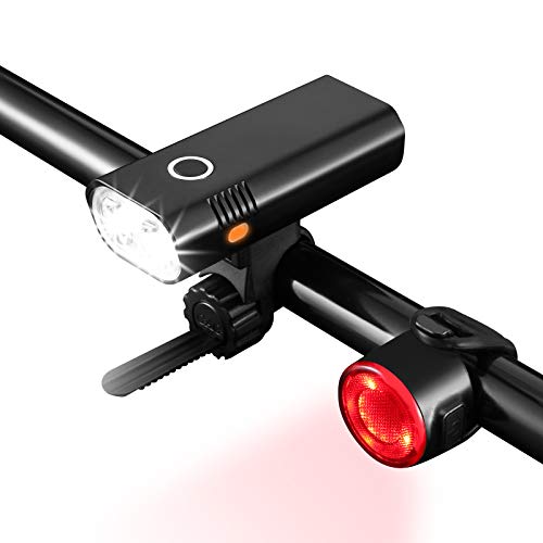 TSAI Luz Bicicleta Recargable USB, 5 Modos 800 Lúmenes Luz Delantera Bicicleta, IPX5 Impermeable Linterna Bicicleta para Carretera y Montaña para la Noche
