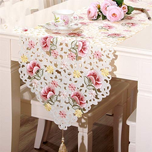 TUANZI Squisito Runner da tavolo Flores Bordadas 40X175CM Camino de Mesa per Feste, ristoranti e attività all'aperto (Color : Pink, Size : 40X175CM)