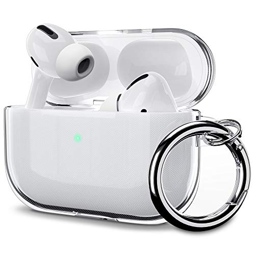 ULAK Funda AirPods Pro, Cubierta Protectora de Transparente para AirPods Pro 2019 (LED Visible en el Frente) - Claro como el Cristal