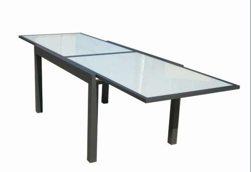 VDC Mesa Aluminio Cristal Extensible practic 135-270 x 90 cm