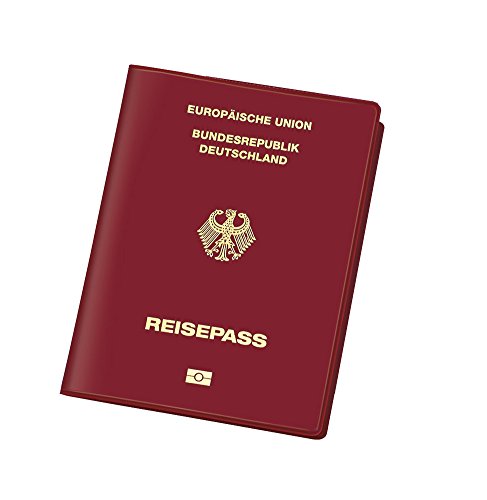 Veloflex 3259800 - Funda para pasaporte alemán (con plástico protector y detalles en dorado), color granate