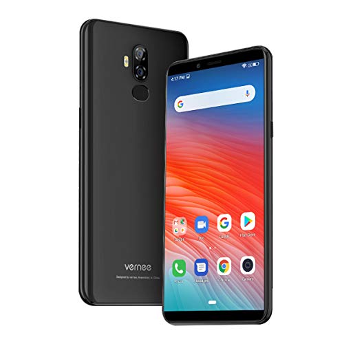 Vernee X2(2019) Móvil Libre Gran Batería 6350mAh, 3GB RAM 32GB ROM 6" FHD+, Smartphone Android 9.0, Face ID, Sensor Dactilar, Cámara Dual Trasera 13MP+5MP Frontal 5MP, Quad Core, Carga Rápida - Negro