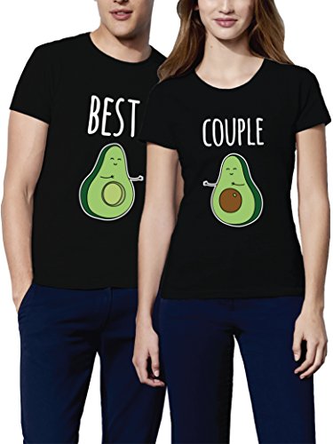 VIVAMAKE Camisetas para Parejas Mujer y Hombre Originales Divertidas con Diseño Avocado Couple