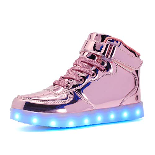 Voovix LED Zapatos con Mando a Distancia para Niñas (Rosa01,25)