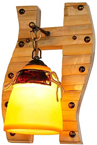 WASHULI Lámpara de Pared Simple lámpara de Pared del jardín de bambú Creativo Restaurante Pasillo Habitación Sala de bambú Cafetería Decorativo de Pared Luz Luz de Pared