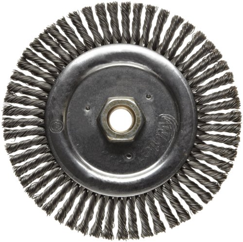 Weiler 09400 - Rueda de alambre con nudo, 15,2 cm de diámetro. x 3/16" W, 5/8-11 UNC, 0.02", 12500 rpm.