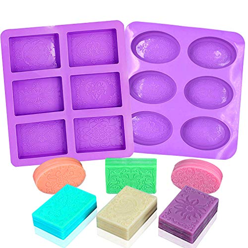 WELLXUNK® Moldes de jabón de Silicona, DIY Jabón Mold, Molde de Silicona Reutilizable, Molde de Jabón Hecho a Mano, para Hornear Pasteles, Chocolate, Galletas, Cubitos de Hielo, Jabón Hecho a Mano