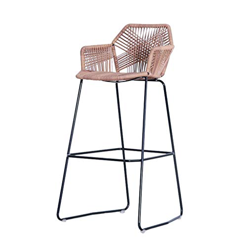 Wicker High Chair Bar Stool Silla de recepción Rattan High Stool Wicker High Chair Bar Stool Silla de recepción Rattan High Stool