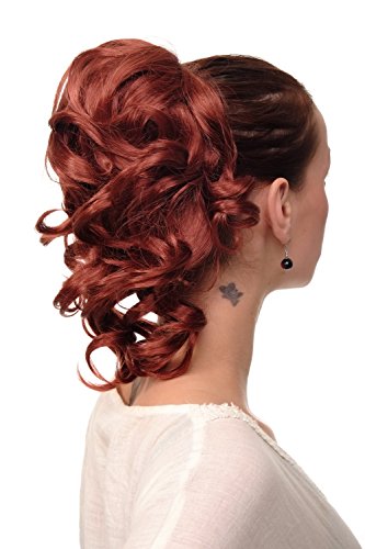 WIG ME UP- JL-3023-350 Extensión de pelo/coleta media larga (35 cm) 1 peineta + elástico color rojo cobrizo