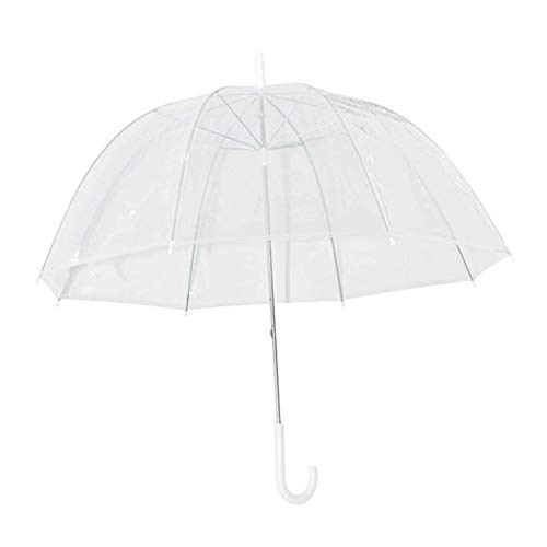 Xiuinserty Paraguas transparente a la moda transparente con forma de cúpula de burbuja, paraguas al aire libre resistente al viento paraguas de princesa para decoración de malas hierbas
