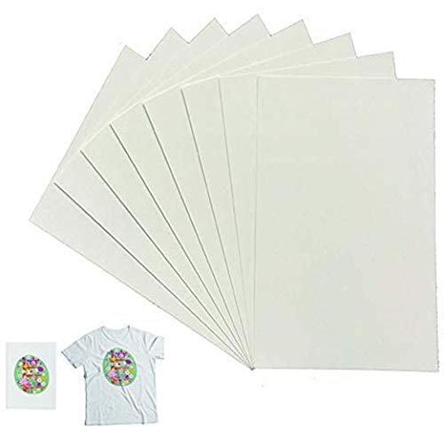Yeelan 20 Hojas de camiseta Papel de transferencia Plancha de inyección de tinta en papel imprimible Papel de transferencia para telas ligeras y algodón (A4, 210 x 297 mm)