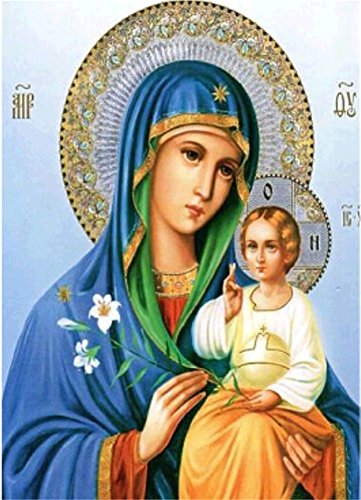 Yeesam Art Cuadro para rellenar con piedras brillantes, producto para hacer tú mismo, de 5D, con una imagen religiosa, de 30 x 40 cm y con un bordado de punto de cruz numerado Yeesam Art Cuadro para rellenar con piedras brillantes, producto para hacer tú mismo, de 5D, con una imagen religiosa, de 30 x 40 cm y con un bordado de punto de cruz numerado