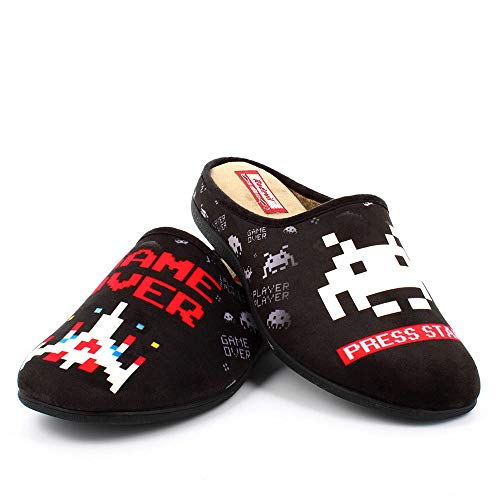 Zapatillas inspiradas en Space Invaders cómodas Andar por casa - Gamer Retro (Numeric_42)