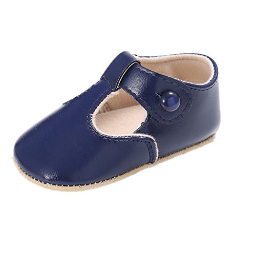 Zapatos de bebé,Auxma Zapatos Antideslizantes de la Suela Suave del bebé,Primeros Zapatos,Princesa Zapatos por 3-12 Meses (13 9-12 M, Azul Profundo)