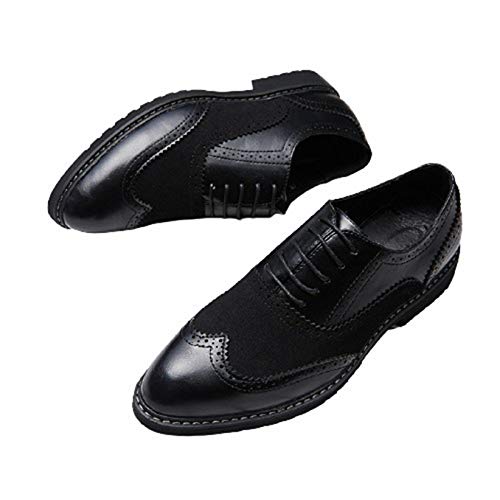 Zapatos Formales para Hombre, Puntiagudos, Elegantes, Oxford, Zapatos de Negocios, cómodos, clásicos, de Corte bajo, con Cordones, Zapatos de Cuero