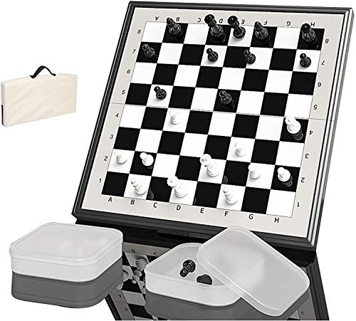 ZHZHUANG Conjunto de Ajedrez, Portátil Portátil International Chess Board Set 29X29Cm Juegos de Mesa Educativa 2 Cajas de Plástico Transparentes Alenamiento para Actividades Familiares de Fiesta