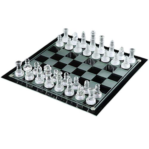 ZKL shop K9 Crystal Glass Chess Wrestling Packaging Chess Game International Checkers Chess Set Board Chess Game (tamaño : 25 * 25cm)