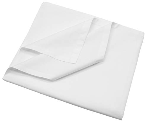 ZOLLNER Sábana Bajera de algodón Blanca, Cama 135, 180x290 cm, Otras Medidas