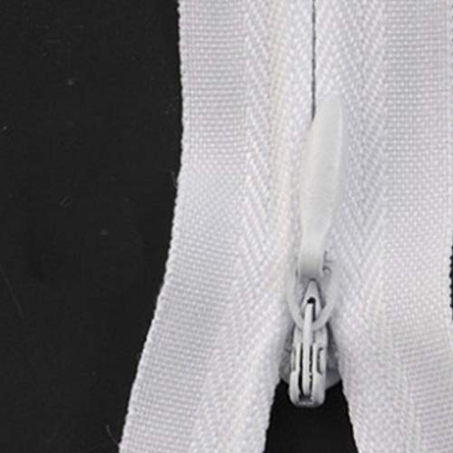 10pcs / bag 28cm 35cm 40cm 45cm 50cm 55cm 60cm NO.3 Cremalleras invisibles largas DIY Nylon Coil Zipper para coser accesorios de ropa, blanco, 3#