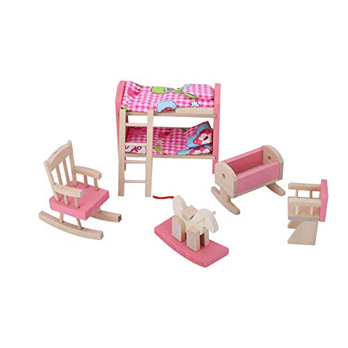 1:12 Mini juegos de muebles de casas de muñecas, muebles de madera en miniatura Juegos de imaginación Simulación Juguete Escena de la vida Cocina Dormitorio Baño Juguete para Niños (Children Bedroom)