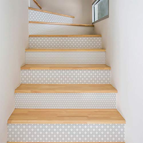 2 pegatinas de azulejos de escaleras, Vinilo, Oskar, 4 tiras de 15 x 105 cm