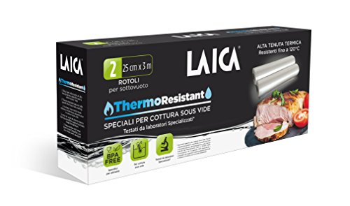 2 rollos de 25x300 cm.para envasar al vacío Laica TR1000 Thermo Resistant, especiales para usar en la cocción Sous Vide 2 rollos de 25x300 cm.para envasar al vacío Laica TR1000 Thermo Resistant, especiales para usar en la cocción Sous Vide
