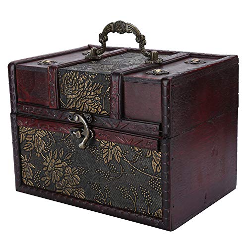 【2021 Promoción de año nuevo】Caja de joyería de estilo europeo retro de almacenamiento(6262D-03-6262 Golden Grape-Large)
