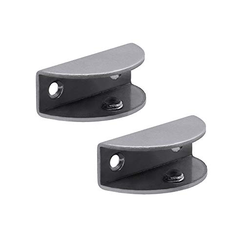 2/4 o 6 Piezas Viga de Piso Vidrio Semi-Circular Soporte Estante Cristal Pinza Clip Clamp Baño Acero Inoxidable 6-15mm, Modelo:Mod1 - vidrio 6-10 mm - 2 piezas