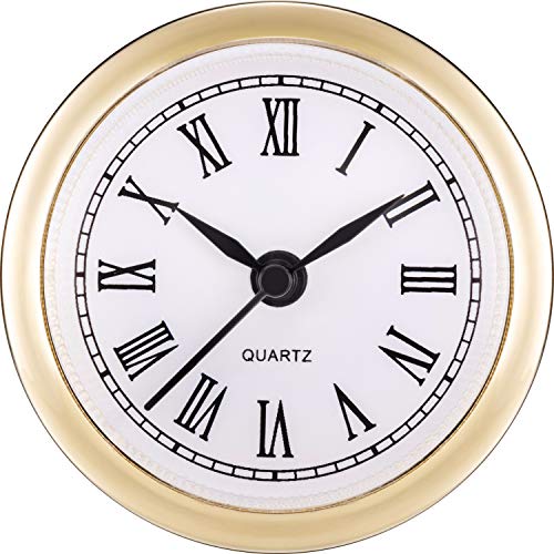 2,4 Pulgadas (61 mm) Fit-up/Inserto de Reloj de Cuarzo con Número Romano, Movimiento de Cuarzo (Borde Dorado)