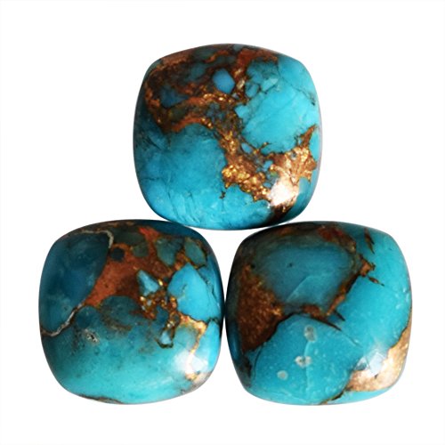 25 x 25 mm forma cuadrada, precio asequible azul cobre turquesa lote cabujón, joyería piedra preciosa BCT 25 x 25 mm