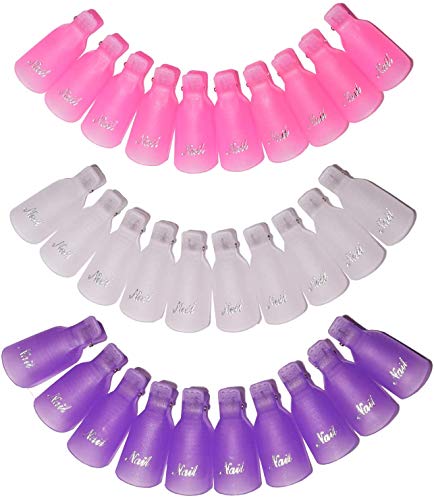 30 piezas de acrílico para uñas de los pies, arte de uñas, tapa con clip, removedor de esmalte de gel UV, herramienta de envoltura para uñas (color al azar) 30 piezas de acrílico para uñas de los pies, arte de uñas, tapa con clip, removedor de esmalte de gel UV, herramienta de envoltura para uñas (color al azar)