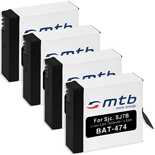 4X Baterías para Actioncam SJCAM SJ7 Star 4K NATIV WiFi (Black/Silver/Rose Edition), SJ7000 Star
