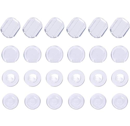 60 almohadillas de silicona transparente para pendientes de 4 tamaños