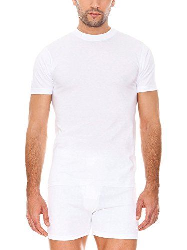 ABANDERADO Camiseta de algodón Manga Corta Cuello Redondo, Blanco, Tamaño fabricante: L / 52 para Hombre
