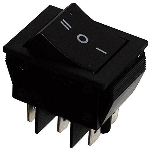 AERZETIX: Interruptor conmutador basculantes de boton DP3T ON-OFF-ON 15A/250V, 3 posiciones, Negro C10673