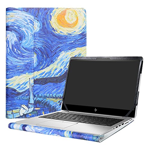Alapmk Diseñado Especialmente La Funda Protectora de Cuero de PU para 14" HP EliteBook 840 G5 / HP ZBook 14u G5 Ordenador portátil,Starry Night