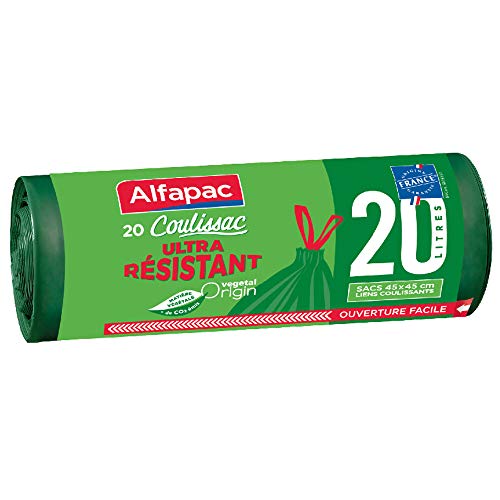 ALFAPAC - Bolsas de basura ultra resistentes 20L, 45 x 45 cm