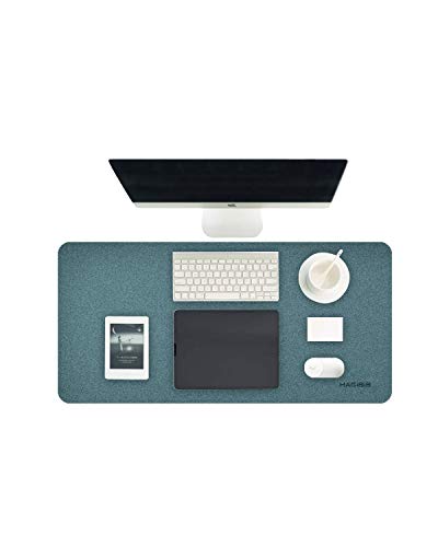 Almohadilla escritorio Hagibis, protector de papel grande de corcho natural, material de superficie superfino, tapete de escritorio de doble cara en oficina, hogar, juegos (Corcho Azul, 90x40 cm).