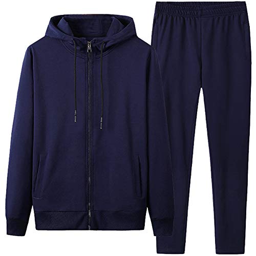 amropi Chandal de Jogging para Hombre Deportivo Chándal con Capucha y Cremallera Conjunto de Ropa XXL,Azul amropi Chandal de Jogging para Hombre Deportivo Chándal con Capucha y Cremallera Conjunto de Ropa XXL,Azul